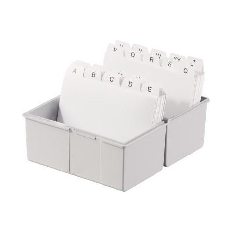 Karteikasten 16,5 x 12,8 x 9,5 cm (B x H x T) DIN A6 quer 400 Karten Polystyrol lichtgrau (1/4)
