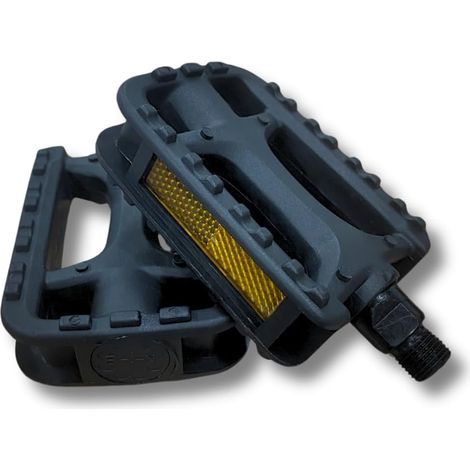 COPPIA PEDALI NERI PER MTB MOUNTAIN BIKE TREKKING CITY BIKE BICI BICICLETTA RIFRANGENTI ANTISCIVOLO (1/5)