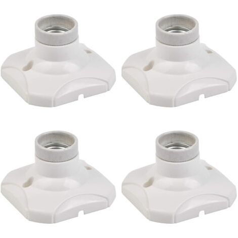 4 PCS Douille pour Ampoule E27 LED Porte-Lampe E27 Support Douille Murale E27 Base pour Couloirs, Escaliers, Chambres, Cuisines (250V, Blanc) (1/4)