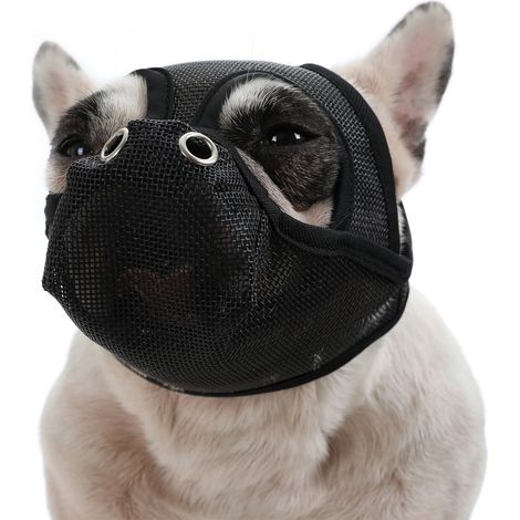 1 Muselière en maille respirante, sangle réglable, pour chiens à museau court, prévention morsure (1/5)