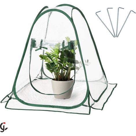 royaluxe -Mini Pop up Serre, Serre De Jardin Balcon, Mini-Tente De Serre, Serres de Culture en PVC de Intérieur Ou Extérieur, Tente Fleur Abri pour Plantes de Jardin 70 x 70 x 80 cm (1/5)