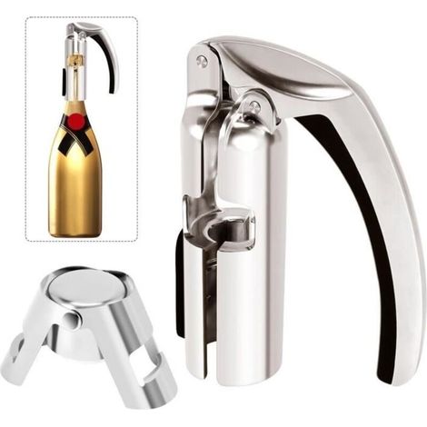Décapsuleur de bouteille de champagne tire-bouchon de champagne en alliage de zinc pour bar tire-bouchon vin mousseux décapsuleur (1/4)