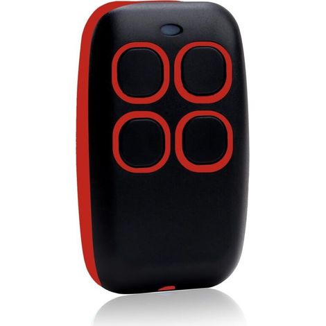 Télécommande Universelle 4 en 1 pour Portails et Garages – Télécommande Rolling Code Multifréquence de 280 à 868 MHz, Programmateur Autoapprenant avec Liste de Compatibilité (Rouge) (1/3)