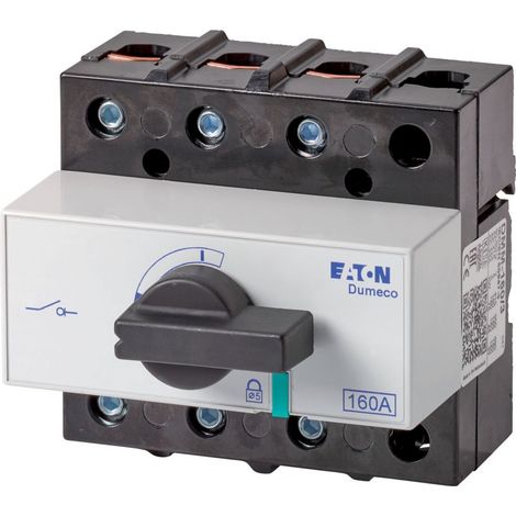 Eaton Seccionador de carga, DMM, 160 A, 3 polos, con maneta giratoria negra y eje de accionamiento, 6093347