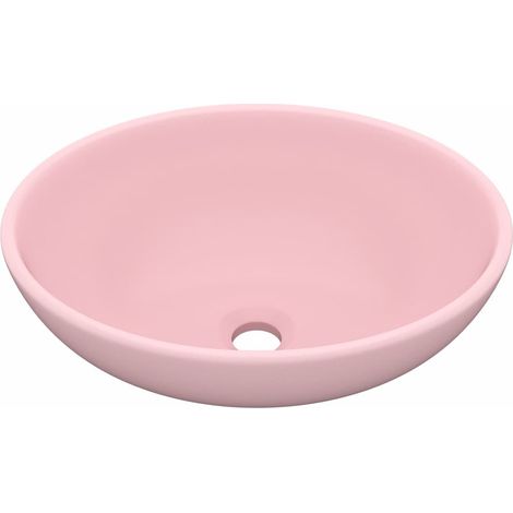 Lavabo ovale de luxe Rose mat 40x33 cm Céramique (1/5)