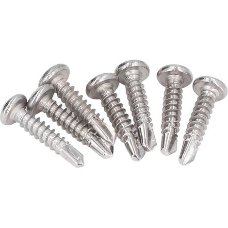 Vis autoforeuses inox tête ronde M4,2x19 lot de 100 pièces kit fixation visserie accessoires (1/5)