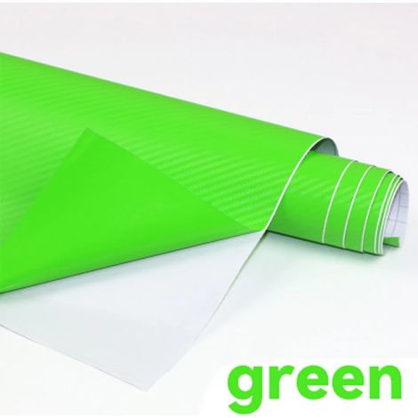 (Vert - 10 x 150 cm) Film adhésif vinyle imitation fibre de carbone 3D, imperméable, pour voiture et moto. Convient pour la personnalisation de votre véhicule. (1/4)
