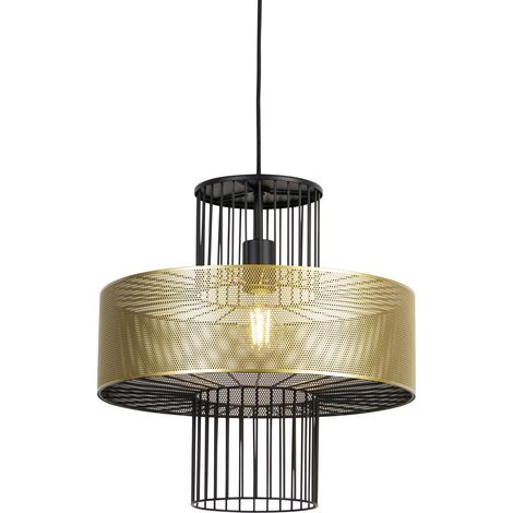 Design Pendant Light Gold with Black 40 cm - Tess