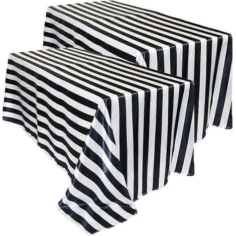 Set aus 2 gestreiften, wasserfesten, rechteckigen Tischdecken, ideal für Partys. – 274,00 x 137,00 x 0,10 cm – Streifen (1/4)