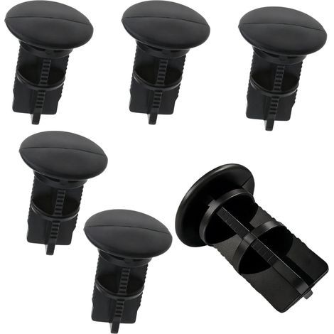 6 Pièces Axes de Charnière pour Couvercle de Poubelle en Plastique, Fixation de Rechange pour Différentes Tailles de Bacs, Goupilles Charnière Universelles Pour Usage Domestique et Professionnel, Noir (1/5)