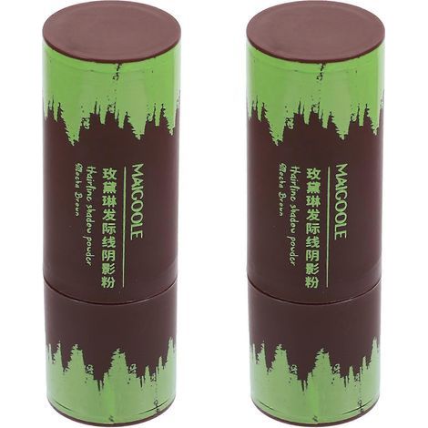 Set mit 2 Puder-Ansatzkaschierstiften zum Abdecken des Haaransatzes, inklusive Schwamm. – 7,80 x 2,50 x 2,50 cm – Braun (1/3)