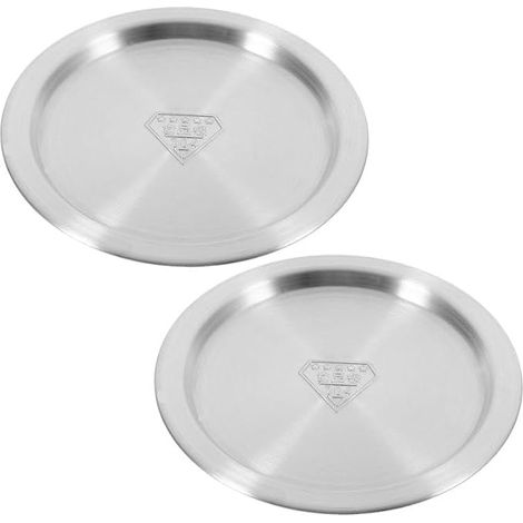 Lot de 2 couvercles universels en acier inoxydable avec conservation efficace de la chaleur - Couvercle alimentaire argenté pour la cuisson et la fusion du fromage (1/5)