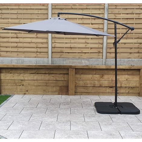 Signature Weave 3m Banana Cantilever Parasol Sun Shade Umbrella Chocolate Brown