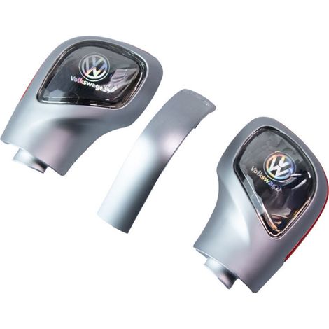Convient pour les améliorations et modifications de pommeau de levier de vitesse Volkswagen, avec une finition argent mat sans logo. Un paquet de caches décoratifs DSG argent mat sans logo Volkswagen. (1/4)