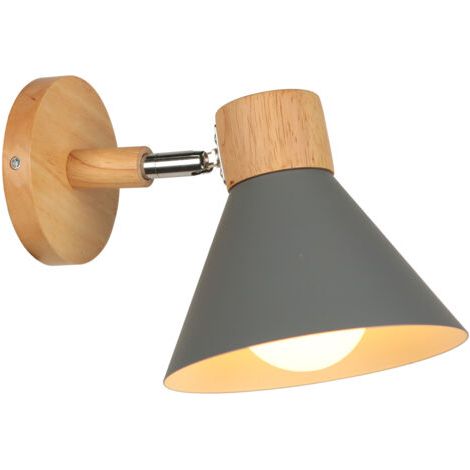 royaluxe- Applique Murale Interieure Rétro Lampe Murale Métal E27 Applique Murale Vintage Pour Salon Chambre Salle De Bain (Gris) (1/5)