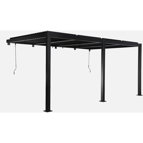 Pérgola bioclimática 3x5m de aluminio adosada con lamas orientables (1/5)