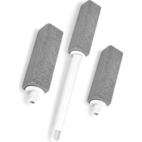 Lot de 3 Pierre Ponce Brosse WC avec Manche Long,Nettoyant pour Toilettes en Pierre Ponce RemplaçAble,Peut dans La Cuisine, Bain, Piscine, éViers, Piscine, Baignoire, Carreaux, Grilles (1/5)