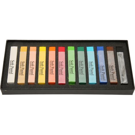 Pastels tendres 12 couleurs longue durée bâtons de craie pastel artistique pour bureau école dessin peinture fournitures (1/5)