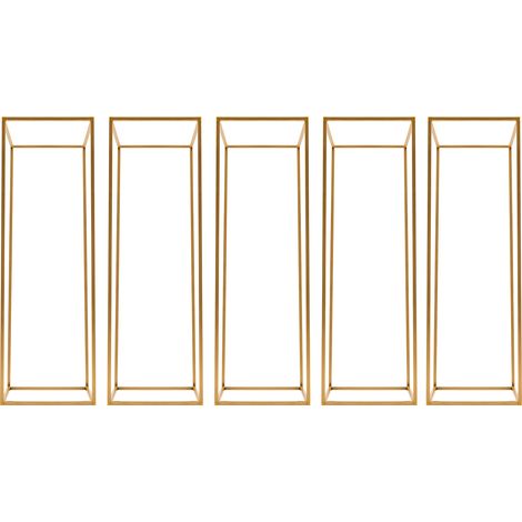 5 Pièces Support de Fleurs en Métal Centres de Table Vases Géométrique Présentoir Rectangulaire pour Décoration Fête Mariage ( Doré, 80cm Haut) (1/5)