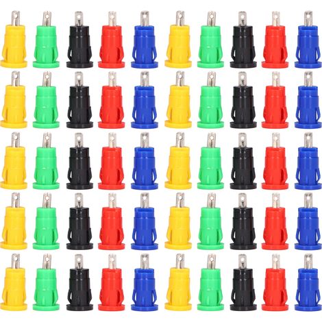 10 paires de douilles bananes 4mm type sécurité, bonne transmission, résistance à la corrosion, accessoires de test électrique. (1/5)