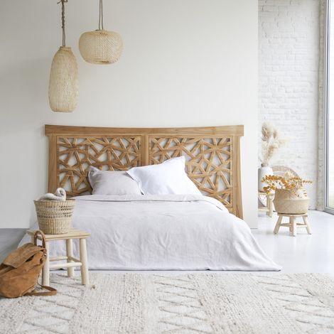 Tikamoon Gentong Tête de lit en teck H 110 cm × L 210 cm × P 4 cm (1/5)