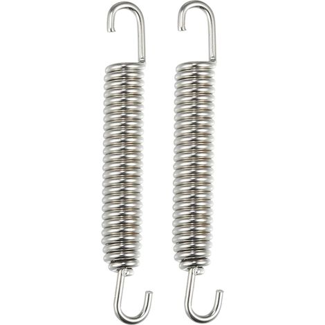 2 Pcs Échappement Tuyau Ressort pour Motos 80mm 3.15" Couleur Argent