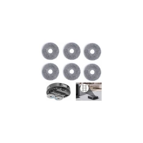 Lot de 6 lingettes de nettoyage microfibre pour Ecovacs DEEBOT T30 OMNI/PRO – Lavables en machine – Élimination efficace des taches tenaces (1/5)