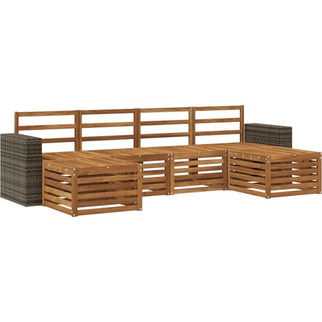vidaXL Outdoor Sofa Set 6 pcs Natural Solid Acacia Wood (1/4)