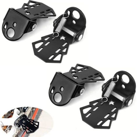 4 pédales arrière pliables vélo – Trou 5 mm, repose-pieds passager – Pour banquette arrière vélos & véhicules électriques – Noir (1/5)