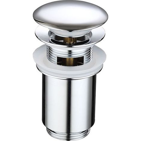 Bonde pop-up pour bassin métal, bouchon de vidange évier salle de bain à fente, finition chrome argent, format petit (1/5)