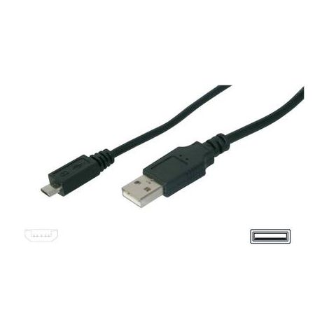 Digitus Câble USB USB 2.0 USB-A mâle, USB-Micro-B mâle 1.00 m noir AK-300127-010-S (1/2)