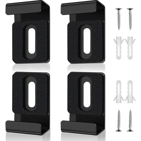 Fixation Miroir, 4 Pièces Supports de Miroirs Muraux, Large Trou Unique Fixation Mural pour Miroir, Noir, pour des Miroirs d’une Épaisseur de 17 à 19 mm (1/5)