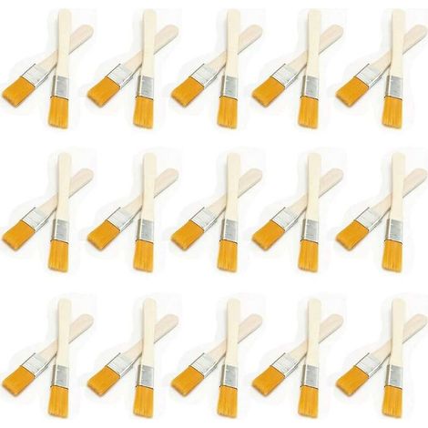 30 Flachborstenpinsel mit Holzgriffen, Holzpinsel, Pinsel für Wände, Leisten, Ecken und Fensterrahmen, Profi-Pinsel
