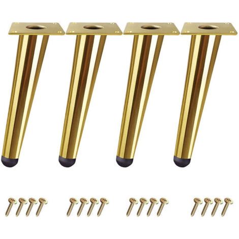 4x Pieds Meubles en Bois 5cm Pieds pour Table Lit Armoire avec Plaques de Montage et Vis (1/5)