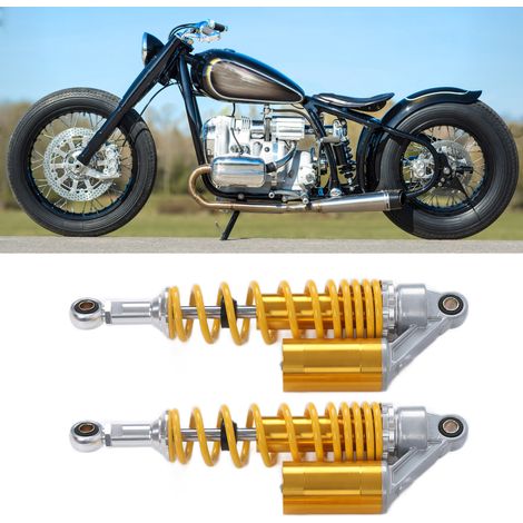 Amortisseur arrière universel 340mm pour moto, ATV, SUV avec ressort - Jaune