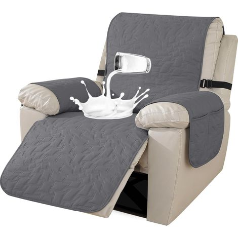 Housse Fauteuil Relax Electrique, Housse pour Fauteuil Relax Electrique, Housse Fauteuil 1 Place, Housse Canapé Relax, Protege Fauteuil Imperméable (1 Place, Gris Clair)