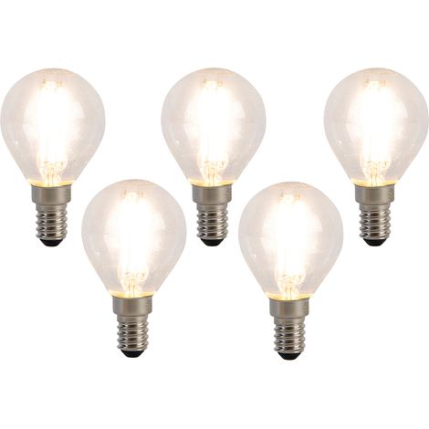 Set of 5 E14 LED Filament Bulbs P45 4W 470 lm 2700K