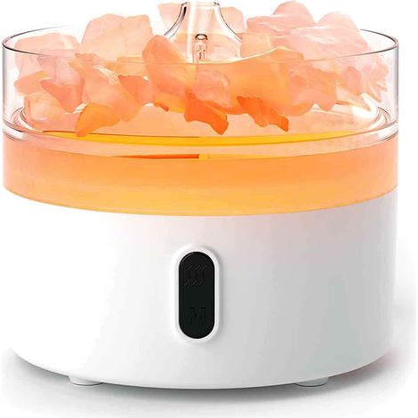 Diffuseur d'arômes de sel de l'Himalaya - Veilleuse - USB-C - Effet Flamme (Sel inclus)- Vendu par 1 (1/4)