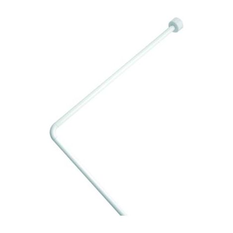 TUBO REGGITENDA ANGOLARE X DOCCIA  ALLUMINIO BIANCO MM 25 CM 80X80X80