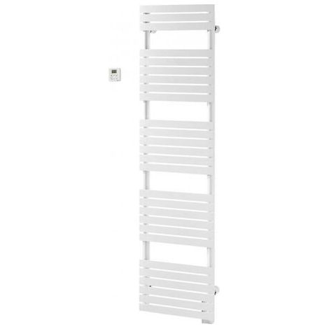 Acova – Sèche-serviette électrique 500W – Tubes plats effilés – Fixation Claustra – Thermostat radio fréquence – Blanc RAL 9016 (1/4)
