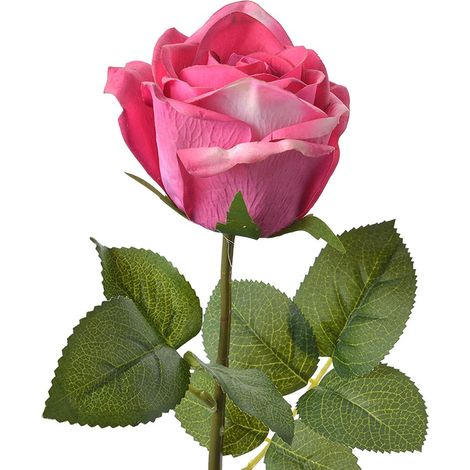 Rose Artificielle en Plastique Fleur Décorative pour Vase et Bouquet Rose 44 cm - PANGIVO