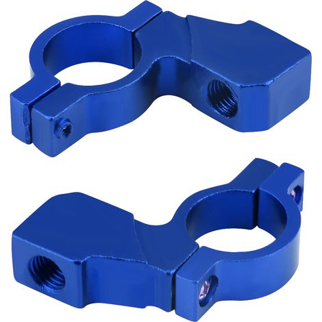 10-mm-Motorrad-Rückspiegelhalterung, Lenkeradapter, Spiegelhalterung, blaue Klemme, robuste Montage. (1/5)