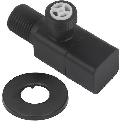 Robinet d'arrêt coudé G1/2 pour lavabo et WC, accessoire noir élégant WHBYV (1/4)