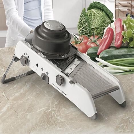 JEOBEST® Mandoline de Cuisine Multifonctions Professionnel en Acier Inoxydable et ABS (1/4)