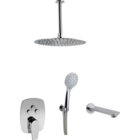Set doccia a soffitto con comando a pulsante a 3 vie  Serie ARVET - KÄLLA