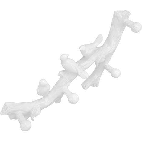 Crochets adhésifs muraux en forme d'oiseau 3D, déco originale pour intérieur, sans perçage, patère pour entrée, manteaux et vêtements, fixation murale blanche, petit modèle 29,5 cm (NX0181c) (1/5)