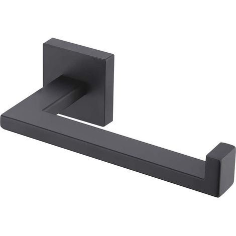 Schwarzer Toilettenpapierhalter, quadratisch, 19 cm x 11 cm x 65 cm, Toilettenpapierhalter aus Edelstahl, Rollenhalter für Bad und Küche (1/5)