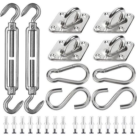 Kit de Fixation M6-1 pour Voile d'Ombrage, Acier Inoxydable Résistant, Accessoires de Montage pour Jardin, Formes Triangulaire, Carrée et Rectangulaire, Lot de Fixations pour Store (1/5)