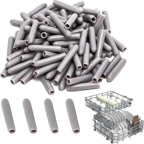 Tapas protectoras para lavavajillas, 200 unidades, cubiertas para cestas inoxidables, previenen la corrosión, color gris - KZQ