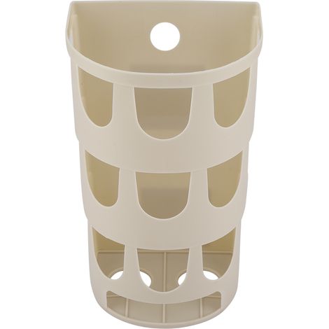 Boîte de rangement murale en plastique pour sacs poubelle, idéale pour la cuisine, la chambre ou la salle de bain (kaki). (1/5)
